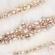 Rose Gold and Blush Crystal Bridal Belt- SWAROVSKI- Gold Bridal Sash- Rose Gold Bridal Sash- Crystal Bridal Sash