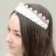 Baroque style Bridal Crown , Bridal Lace Tiara,  bridal hair accessories, wedding crystal headband,  wedding hair