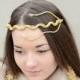Gold  Rhinestone Crystal Bridal Headband and Lace Earrings set,  Rhinestone Tiara, Bridal Headpiece, Wedding Hair Accessories