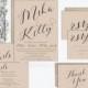 Rustic Wedding Invitation Printable, Wedding Invitation Set, Wedding Invitation Template, Vintage Wedding Invitation, Kraft, Calligraphy
