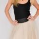 Champagne Tulle Tutu Skirt with wide satin waist. WEDDING Bridesmaids Mother of the Bride Special Occasions