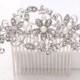 Bridal Comb - Rhinestone Pearl Hair Pin - Bride Hair Accessories - Gatsby Old Hollywood Wedding - Hair Combs - Bridesmaid Hair Piece