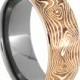 Copper And Silver Mokume Gane Ring With Titanium, Mokume Gane Mens Ring, Titanium Wedding Band,