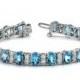 2 Carat Diamond & Blue Topaz Tennis Bracelet - Bracelets for Women - Anniversary - Mother's Day Gifts - Anniversary Gift Ideas