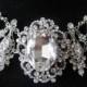 Glamours bridal oval victorian rhinestones crystals wedding bridal necklace
