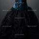 Fashion Black and Blue Gothic Corset Burlesque Long Prom Party Dress