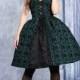 Black and Green Gothic Dress with Around Neck Design