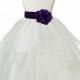 Ivory Organza Flower Girl Dress tiebow sash pageant wedding bridal easter sash bridesmaid toddler 6-9m 12-18m 2 4 6 6x 8 9 10 12 
