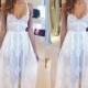Sexy Spaghetti Straps Long Wedding Dress Bridal Gown with Appliques