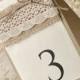 Lace Rustic Wedding Table Number (5), Rustic Wedding Table Numbers, Lace Table Numbers, Tented Table Numbers, 