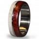 Antler men ring wood and stainless steel ring unisex ring