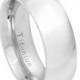 8mm White Titanium Classic Domed Ring  His Hers Men Women Wedding Engagement Anniversary Band White Titanium Ring Size 5-13