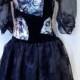 Sale 20%/Steampunk dress/party dress/fanky dress/size M handmade/endladesign/women faces dress/art dress/upcycled/boho