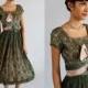Vintage 1950s Bridesmaid Dress/Beautiful Green Lace Tea Length Party Dress Mother of the Bride