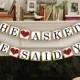 He Asked She Said Yes Banner - Rustic Wedding Banner Photo Prop - Wedding Sign - Wedding Decoration