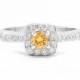 Ring, Stunning Yellow and White Diamond Half Eternity Engagement Ring , Canary Diamond Ring, Canary Diamond Engagement Ring
