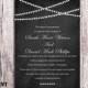 DIY Wedding Invitation Template Editable Word File Download Printable Chalkboard Wedding Invitation Lights Invitation Heart Invitation