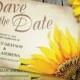 Sunflower Save The Date Card Template ~ Wedding, Rustic Vintage, Yellow Sunflowers, Country, Printable, DIY Postcard, Fall, Summer, Brown