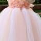 Flower Girl Dress Blush peach tutu dress baby dress toddler birthday dress wedding dress 2T 3T 4T 5T 6T 7T 8T 9T