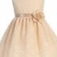 Sweet Lace Flower Girl Dress With Silk Flower Pin