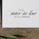 To My Sister-In-Law On My Wedding Day Card - Sister Wedding Card, Wedding Stationery, To My Sister Thank You Wedding Card, Wedding Note, K2