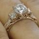 20k Rose Gold Verragio AFN-5013R-4 Beaded Twist 3 Stone Engagement Ring