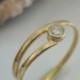 Diamond Engagement Ring  yellow gold 14k solid gold dainty diamond ring