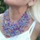 Mediterranean style Statement Necklace African Choker Multicolor Necklace Crochet Necklace  Mix Color  Choker Boho Necklace Ethnic Necklace