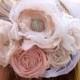 Vintage lace hair clip fabric flower wedding fascinator up-cycled blush pink ivory wedding upcycled wedding hairpiece easter hair photo prop