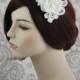 Bridal Hair Flower, Bridal Hair Piece, Bridal Accessories, Bridal Fascinator, Bridal Hair Accessories - Lace and flower hair piece - 114HP