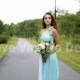 Bridesmaid Dress Infinity Dress Pastel Blue Straight Hem Knee Length Wrap Convertible Dress Wedding Dress