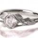 Leaves Engagement Ring - 18K White Gold and Diamond engagement ring, engagement ring, leaf ring, filigree, antique,art nouveau,vintage, 6