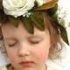 White rose flower crown, hair accessory, hair wreath, flower girl, bridal flower crown, woodland wedding