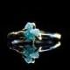 Raw Diamond Engagement Ring Large Blue Natural Diamond Conflict Free Uncut