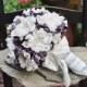 Forever Bouquet in Victorian Lilac/Ivory with Pearl/Rhinestone Flowers