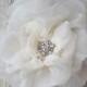 SHOP CLOSING SALE Bridal Hair Flower Clip Silk Organza Floral Wedding Headpiece Ivory Bridal Fascinator Chic Wedding Accessories