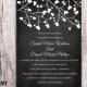 DIY Wedding Invitation Template Editable Word File Instant Download Printable Chalkboard Wedding Invitation Black & White Heart Invitation