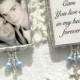 Photo and Quote Bouquet Charm with Sterling Silver Cross and Pearls perfect for your Wedding and as a Keepsake