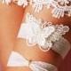 Wedding Bridal Garter Set Garter Belts - Alice in Wonderland Rustic Boho Woodland Wedding - Pearls Ivory Butterfly Embroidered Lace