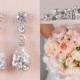 Bridal Earrings, Rose Gold Wedding Earrrings, Swarovski, Crystal Drop Bridal Earrings, Bridesmaid jewelry, Courtney Bridal Earrings