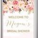 Bridal Shower Welcome Sign. Bridal Shower sign, Bridal Shower decoration, PRINTABLE Welcome sign, pink gold party decor  0001