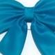 Blue Jewel Hair Bow, Blue Hair Bows, Prom Hair Bow, Big Blue Bow, Retro Hair Bow, Blue Kawaii Hair Bow, Wedding Bow, Pew Blue Satin Bow, 038