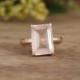 Engagement ring - Gold Rose quartz ring - 18k gold prong set ring - handmade Gemstone ring - pink ring- valentine gift ideas-