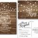 Rustic Wedding Invitation & RSVP Postcard Set - Country Chic - Hanging Lights - Fall Wedding - Rustic Wedding - Printable Wedding Set
