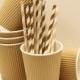 20 Brown Kraft Ripple Cups, ( 12 OZ. ) Paper Cups with DIY label, Hot Cocoa, Coffee, Party, Favor, Ice Cream, Food, Drink, Wedding, Birthday