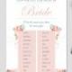 Bridal shower game, how well do you know the bride. Floral theme - 5x7 Instant digital download