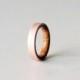 Titanium Ring wood silver ring olive wood ring wedding ring engagement ring band