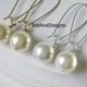 One Pearl Dangle Earrings/White Pearl Earrings/Ivory Pearl Earrings/Long Dangle One Pearl Earrings/Birthstone Jewelry/Birthstone Earrings