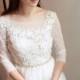 Floral Lace 3/4 Sleeves Boho Wedding Dress