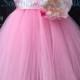 Flower Girl Tutu Dress-Pink Flower Girl Dress-Pink Tutu Dress-Pink Pageant Dress-Pageant Dress-Flower petal Dress, Pageant Tutu, Birthday